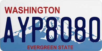 WA license plate AYP8080