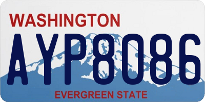 WA license plate AYP8086