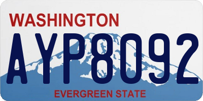 WA license plate AYP8092