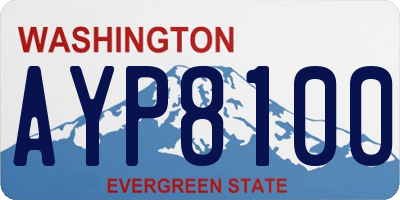 WA license plate AYP8100