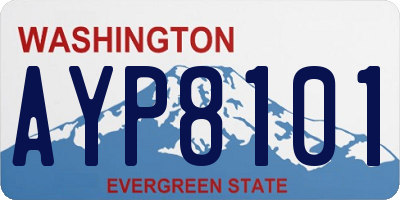 WA license plate AYP8101
