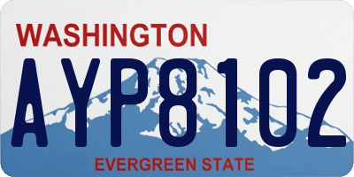 WA license plate AYP8102