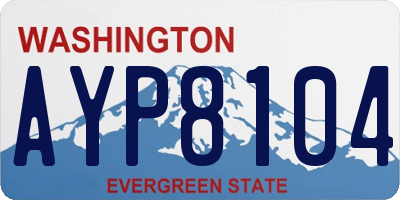 WA license plate AYP8104