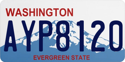 WA license plate AYP8120