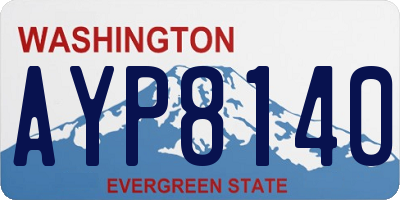 WA license plate AYP8140