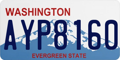 WA license plate AYP8160