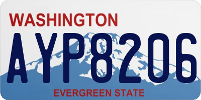 WA license plate AYP8206