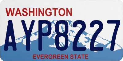 WA license plate AYP8227