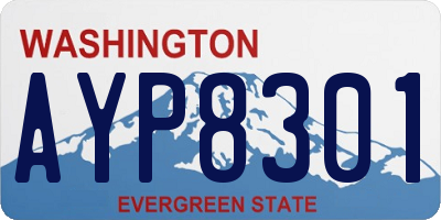WA license plate AYP8301