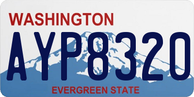 WA license plate AYP8320