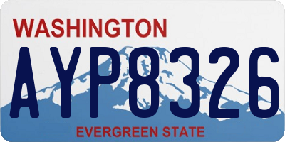 WA license plate AYP8326