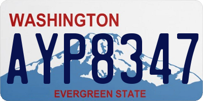 WA license plate AYP8347