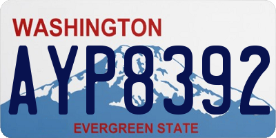 WA license plate AYP8392
