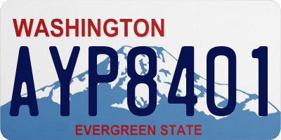 WA license plate AYP8401