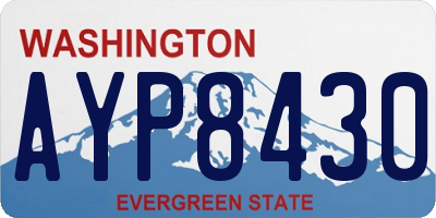 WA license plate AYP8430