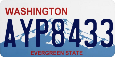 WA license plate AYP8433