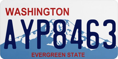 WA license plate AYP8463