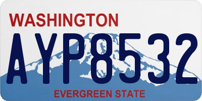 WA license plate AYP8532