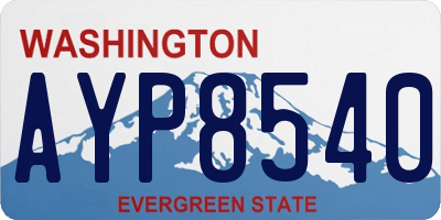 WA license plate AYP8540