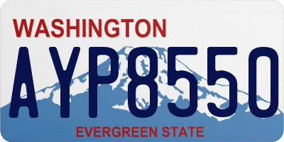 WA license plate AYP8550