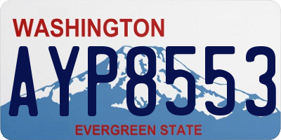 WA license plate AYP8553