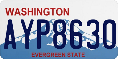 WA license plate AYP8630