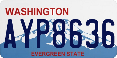 WA license plate AYP8636