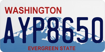 WA license plate AYP8650