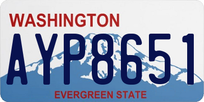 WA license plate AYP8651