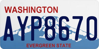 WA license plate AYP8670