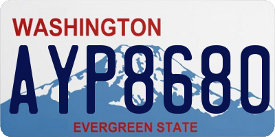 WA license plate AYP8680