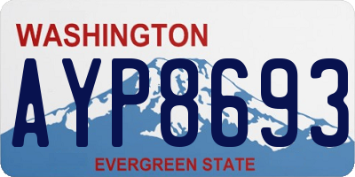 WA license plate AYP8693