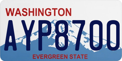 WA license plate AYP8700