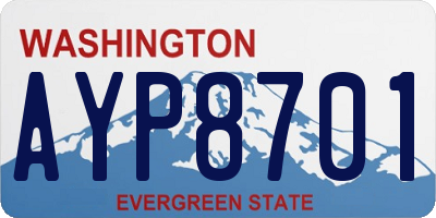 WA license plate AYP8701