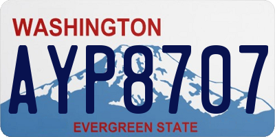 WA license plate AYP8707