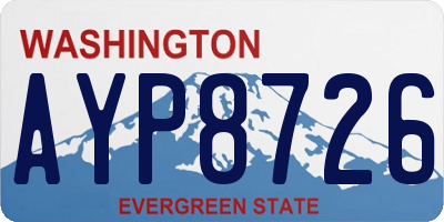 WA license plate AYP8726