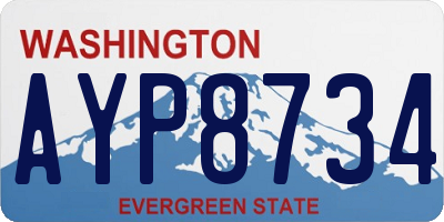 WA license plate AYP8734