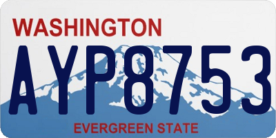 WA license plate AYP8753