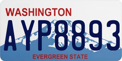 WA license plate AYP8893
