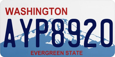 WA license plate AYP8920