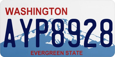 WA license plate AYP8928