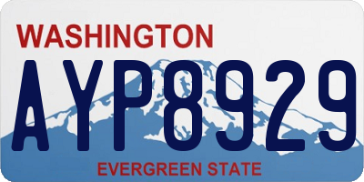 WA license plate AYP8929