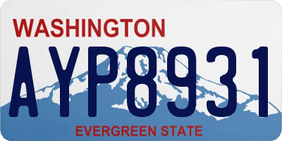 WA license plate AYP8931