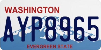 WA license plate AYP8965