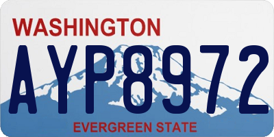 WA license plate AYP8972