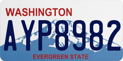WA license plate AYP8982