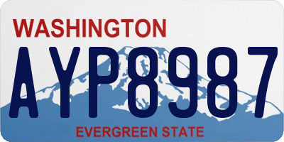 WA license plate AYP8987
