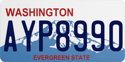 WA license plate AYP8990
