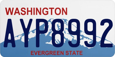 WA license plate AYP8992