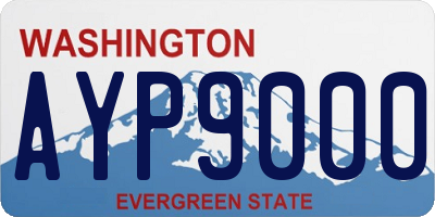 WA license plate AYP9000